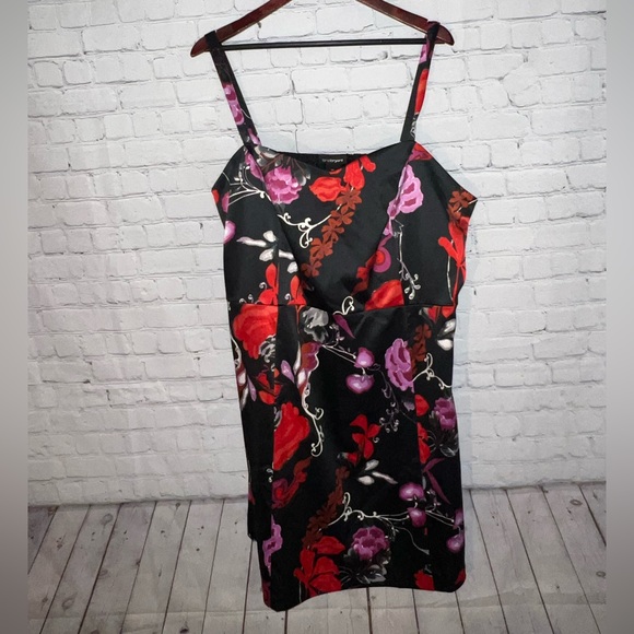 lane bryant black, red & pink floral dress size 24 - Picture 5 of 12